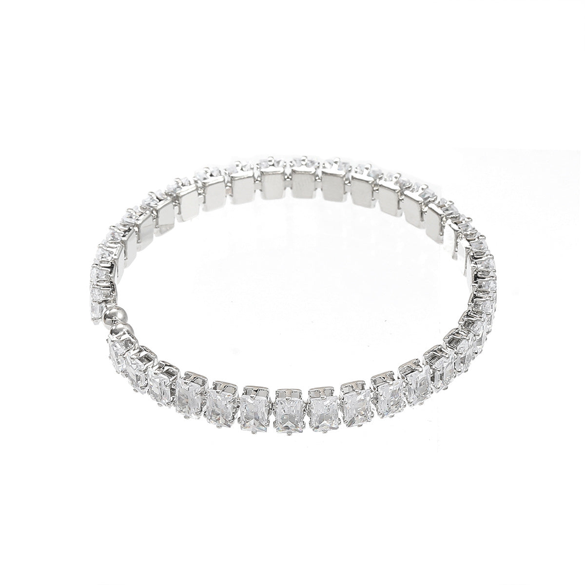 Wholesale Square Colored Diamond Alloy Zircon Bracelet